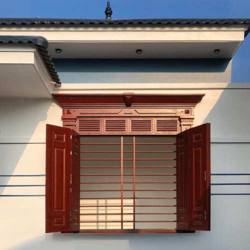 Mẫu Cửa Sổ Thép Vân Gỗ Đẹp | Kèm Báo Giá