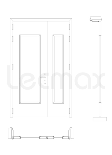 Cửa thép vân gỗ 2 cánh lm406