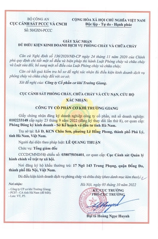 Điều Kiện Kinh Doanh Trường Giang